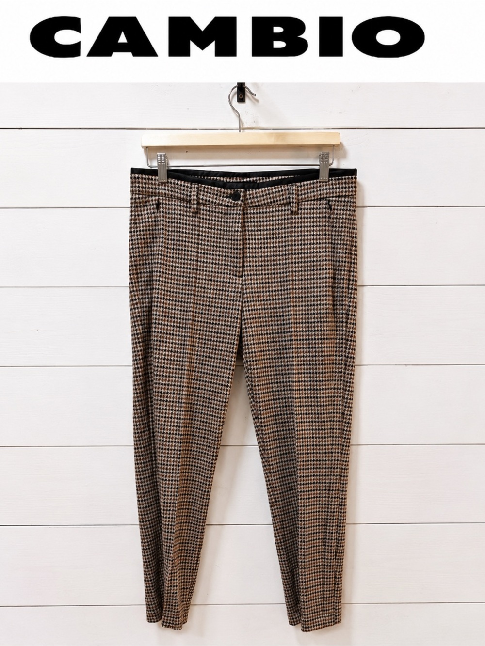 CAMBIO Brown Houndstooth Pants Size 10